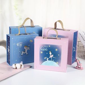 Geschenkwikkeling STARRY Sky Box Catoon Character Printing Flip Kid Birthday Packaging Recycled Carton Pink Boxes for PackagingGift