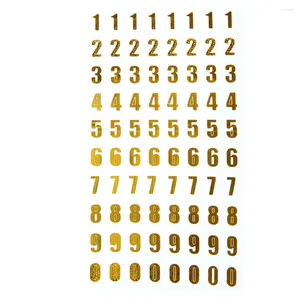 Geschenkwikkelstickers Letter Sticker Alphabet Zelfklevend Diy Number Z A stickersbladen Kaartstock Decoreren van goud voor kinderen