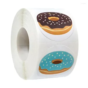 Pegatinas de papel de regalo Donut elegante 8 diseños De aspecto delicioso Etiquetas blancas hechas a mano para hornear pasteles