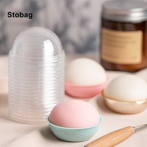 Emballage cadeau StoBag 50pcs plateau transparent en plastique jaune d'oeuf croustillant gâteau bouffées Mochi paquet biscuits faits à la main pour les faveurs du Festival de la mi-automne 230206