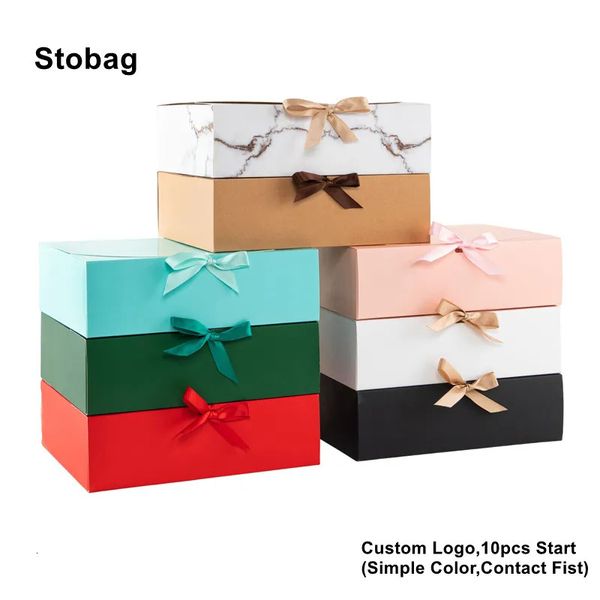 Envoltura de regalo StoBag 5 unids Caja de regalo Evento Suministros para fiestas Embalaje Boda Cumpleaños Personalizado Hecho a mano Caramelo Chocolate Día de San Valentín Ropa 231205