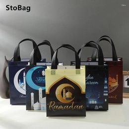 Enveloppe-cadeau Stobag Eid Ramadan Sacs de tissus non tissés imperméables Emballage de bonbons festivals musulmans du milieu-orient
