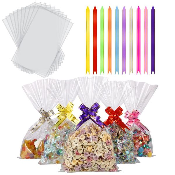 Confezione regalo STOBOK 200 sacchetti per cellophane trasparente da 15x25 cm, per biscotti, caramelle, artigianato
