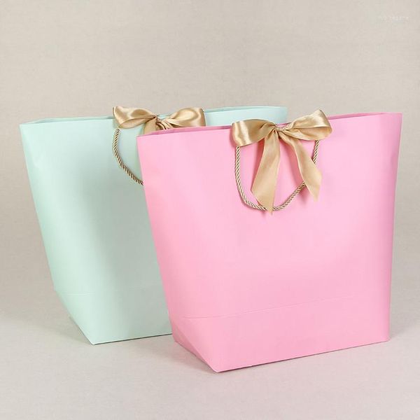 Papel de regalo Bolsas de papel de tamaño súper grande con asa para pijamas Ropa Empaquetado Bolsos Fiesta Favores de boda Festival