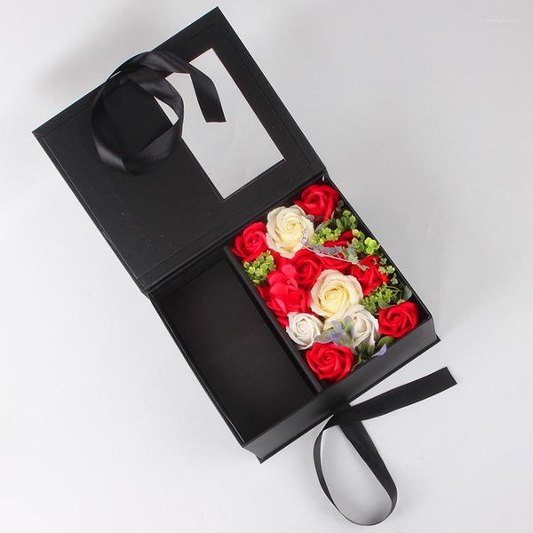 Envoltura de regalo Super Love Letter Cajas de acrílico Espuma artificial Látex Jabón Rosas Rosa Caja de champán Día de San Valentín Fiesta de bodas