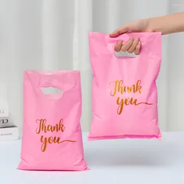 Geschenkwikkeling Bedankt verpakkingszakken voor kleine zakelijke plastic tas met handvat kerstbruiloft verjaardag pakketbox