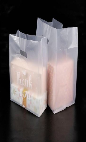 Emballage cadeau Merci Sac cadeau en plastique Sac de rangement en tissu avec poignée Party Wedding Candy Cake Wrapping4610201