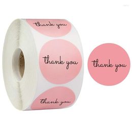 Cadeaupapier Bedankt Stickers Label Roze Kleine zakelijke pakketpakketten Verpakkingsdoos Envelop Felicitatie Gunstbenodigdheden 1 inch rol rond Otmhg