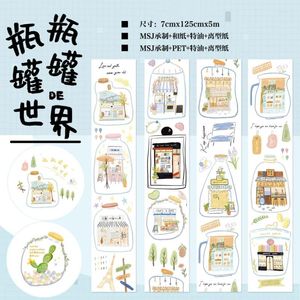 Emballage cadeau Le monde des boîtes et des bouteilles PET Washi Tapes Fournitures artisanales DIY Scrapbooking Card Making Decor Plan Autocollant