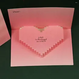 Geschenkwikkeling Driedimensionale Valentijns-upkaarten Mooie creatief 3D-hart Wenskaart Paper Sculpture gradiëntkleur