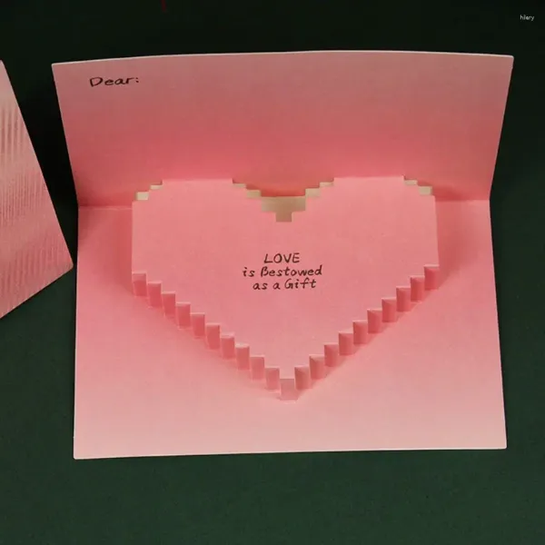 Tarjetas de San Valentín de regalos Tarjetas de San Valentín Hermosa creatoria Carding Card de Saludos Color de gradiente de papel