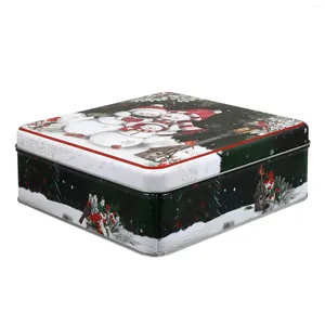 Geschenkwikkeling Kerstdoos Xmas Tins Candy Container Inpak Biscuits Storagecase Decorativelid Packing Holiday Cookie