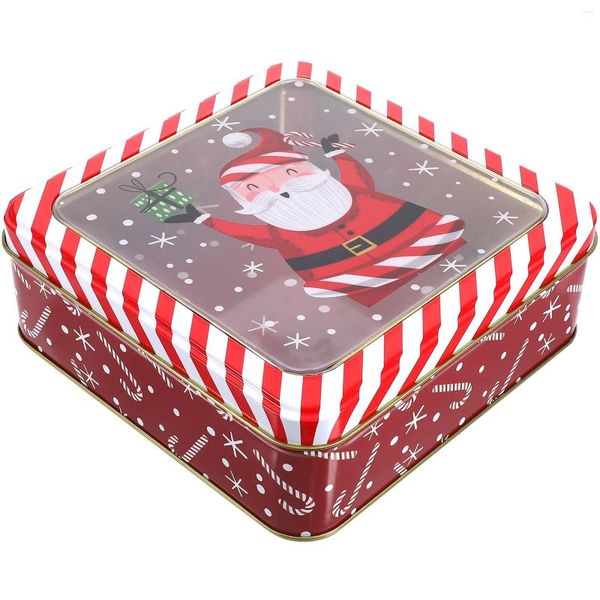 Emballage cadeau Boîtes de boîte en fer blanc pour cadeaux de Noël Conteneurs de bonbons Cookie Jar