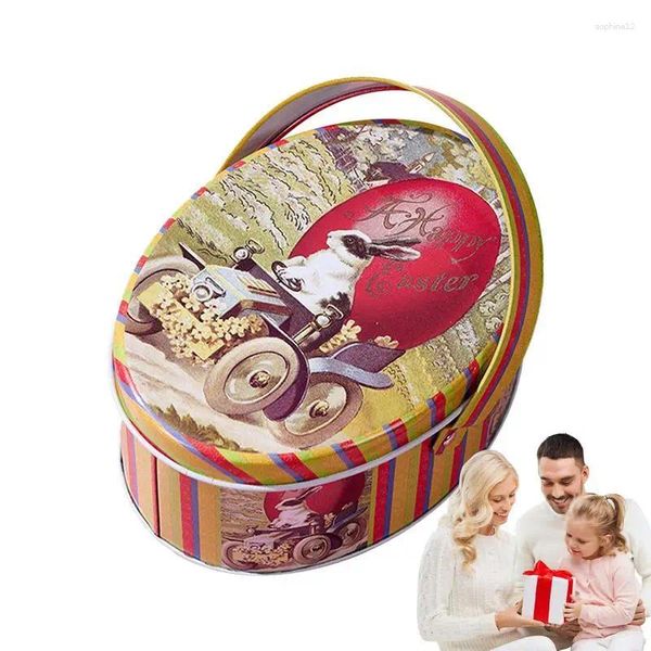 Emballage cadeau Tinplate Pâques Candy Conteneur Vintage Cookie Boîte Creative Mignon Biscuit Cas Bibelot Bijoux Stockage De Pièces De Monnaie
