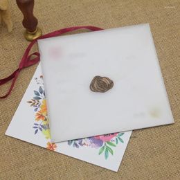 Envoltura de regalo pétalos translúcidos en blanco 50pcs/lote envolvente cuadrado dicatado postal tarjeta invitación de boda festival festival empaquetamiento de almacenamiento