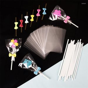 Geschenkwikkeling transparante snoeptassen plastic sticks banden booggeschenken verpakkingsgereedschap accessoires diy voor kerst