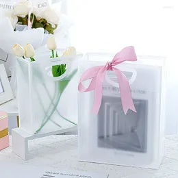 Emballage cadeau Sacs transparents givrés Sac à main PVC Sac fourre-tout Anniversaire Fête de mariage pour les invités Emballage portable Petite entreprise