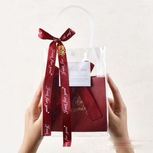 Envoltura de regalo Plástico transparente Caja de dulces de boda Bolso Bolso pequeño para suministros de compromiso ZC525