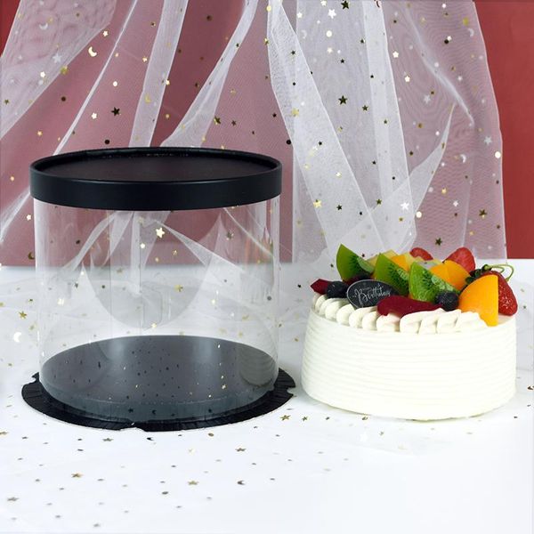 Emballage cadeau boîte à gâteau ronde transparente 4/6 pouces boîtes d'emballage de Dessert clair conteneur décorations d'anniversaire de fête de mariage