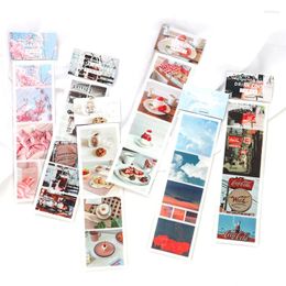 Geschenkomschakeling Transparante plakboeksticker Sakura Coffee Strawberry Cake Deco Planner Junk Journal Handicraft Material Supplies