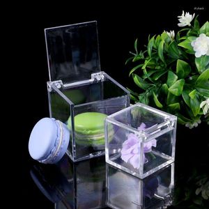 Cadeau cadeau transparent carré emballage en plastique bijoux bonbons personnalité boîte de rangement de qualité alimentaire matériau de protection de l'environnement flip cre