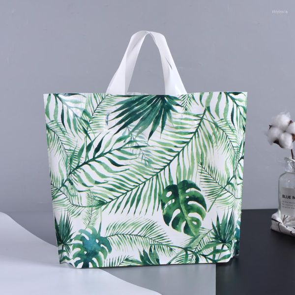 Emballage cadeau plantes tropicales sacs à provisions en plastique avec poignée pour magasins de vêtements fête d'anniversaire bébé douche mariage