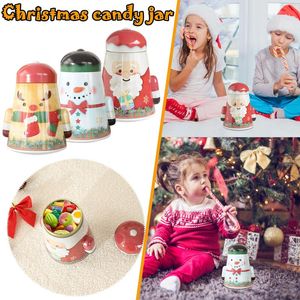 Gift Wrap Tumbler Tin Box Kerst Candy Biscuits Opslag Santa Claus Snack Bakken Verpakking Dozen Xmas Festival Ornamenten 2022