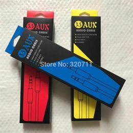 Emballage cadeau Boîte de détail de papier vide universelle pour câble audio tressé de 1, 5 m ou 3 m mâle à nylon AUX Car Package Box1291B