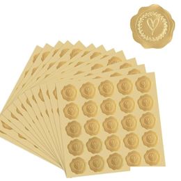 Gift Wrap Immorce 100-200pcs Gold en relief autocollants enveloppe enveloppe cire de cire de fus