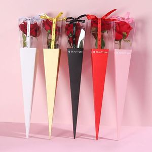 Geschenkwikkeling Valentijnsdag Box Single Rose Flower Holiday Custom Flowers Package Case For Home Wedding Party Decor Packgift Wrapgift