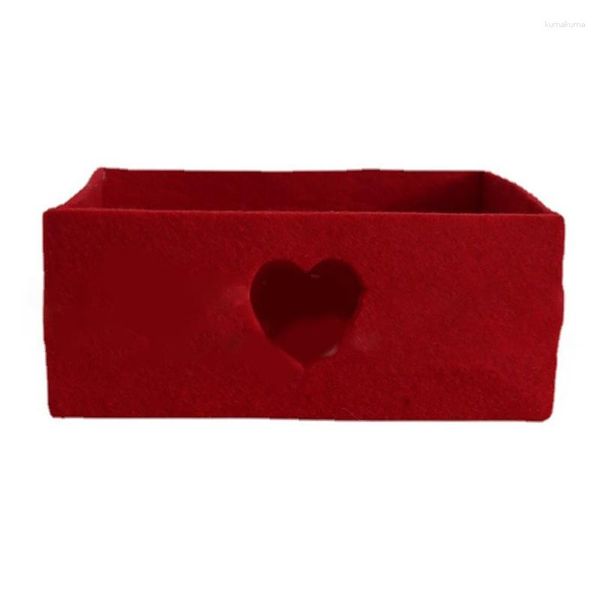 Cadeau Cadeau Saint Valentin Boîte Rouge Amour Coeur Bonbons Emballage En Tissu Réutilisable Présente Boîtes Fournitures De Fête Pour Noël