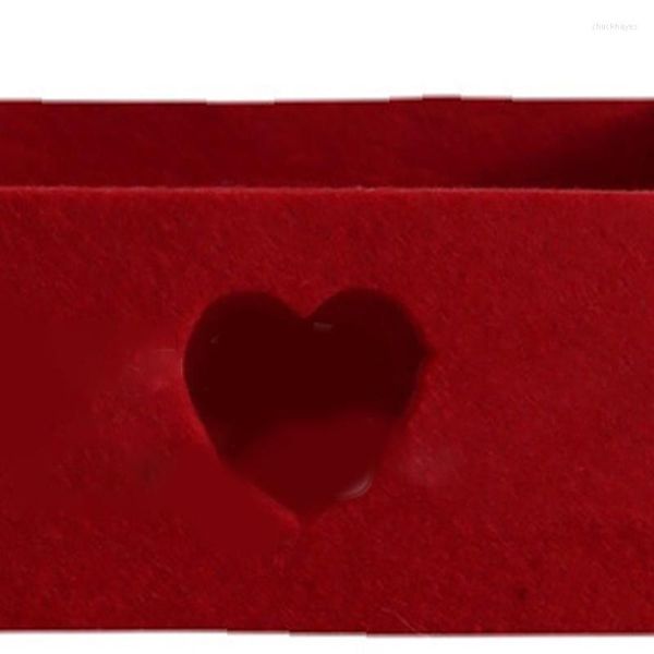 Envoltura de regalo Caja del Día de San Valentín Corazón de amor rojo Caramelo Reutilizable Embalaje de tela Presenta Cajas Favores de fiesta Suministros para Navidad