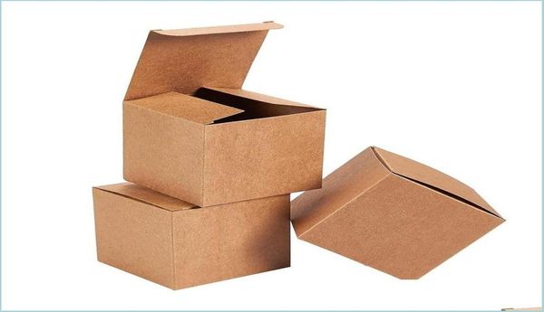 Emballage cadeau Différentes tailles Emballage en papier kraft Boîte-cadeau Petites boîtes en carton Square Factory Drop Drop Livraison 2021 Hom Bdegar2247344