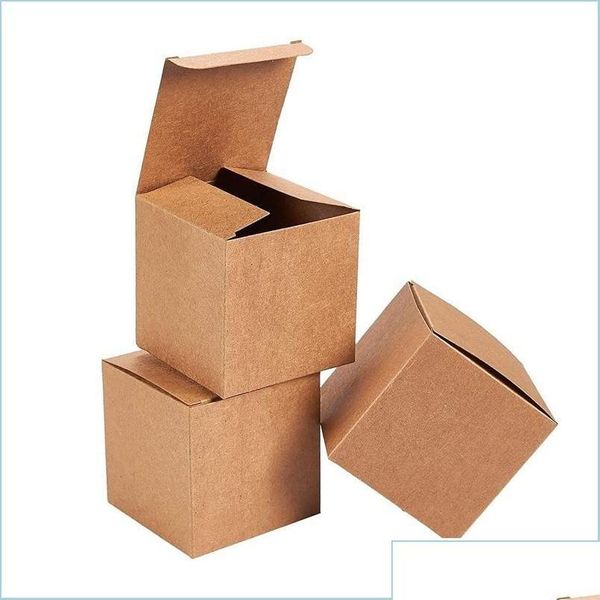 Emballage cadeau Différentes tailles Boîte d'emballage en papier kraft Petites boîtes en carton Square Factory Wholesale Drop Livraison 2021 Hom Otw39