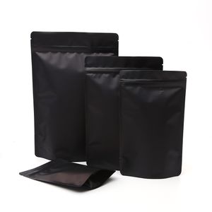 Papel de regalo Varios tamaños Blanco mate Negro Stand Up Bolsas Papel de aluminio Zip Lock Bolsas de plástico Doypack Coffee Tea Packaging Bag 50pcs 221202