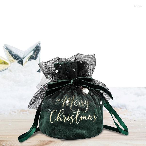 Emballage cadeau velours sac à cordon pour Noël petits sacs en tissu avec des pochettes de bijoux de mariage