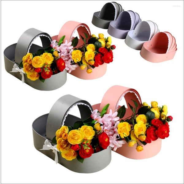 Emballage cadeau très beau fleuriste emballage berceau nœud papillon boîte à fleurs Floral plier la tente mariage taille 33.5X19X20cm