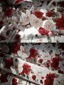 Emballage cadeau Vintage brûlant été rouge blanc Floral Washi ruban pour animaux de compagnie pour la fabrication de cartes de planificateur bricolage Scrapbooking Plan autocollant décoratif