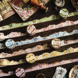 Cadeauverpakking Vintage vlinder verbrande vorm Masking Washi Tape Retro brandend decoratief zelfklevend materiaal Stickers Label Scrapbookbenodigdheden