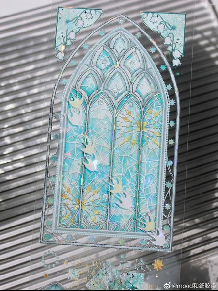 Papel de regalo Vintage colorido ventana Washi PET cinta para hacer tarjetas planificador DIY Scrapbooking Plan adhesivo decorativo