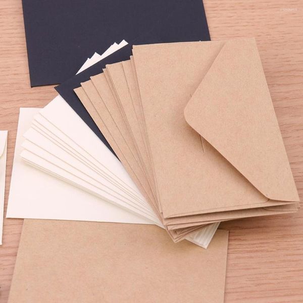 Papel de regalo Vintage estilo europeo Mini sobres de papel Kraft en blanco clásicos para sobre de invitación de carta