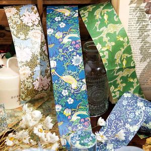 Confezione regalo Nastro Washi floreale vintage con margherite, diario spazzatura, pianificatore di alghe, fiori blu, piante, materiale per scrapbooking fai da te