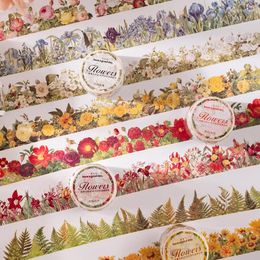 Gift Wrap Vintage Flower Path Rose Washi Sticker Pack Diy Diary Junk Journal Decoratie Blooming Plant Label Stickers Scrapbooking