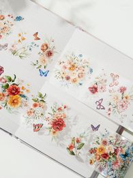 Papel de regalo Vintage fragancia flor mariposa cristal especial PET Washi Tape diario Collage Material DIY Scrapbooking pegatina decorativa