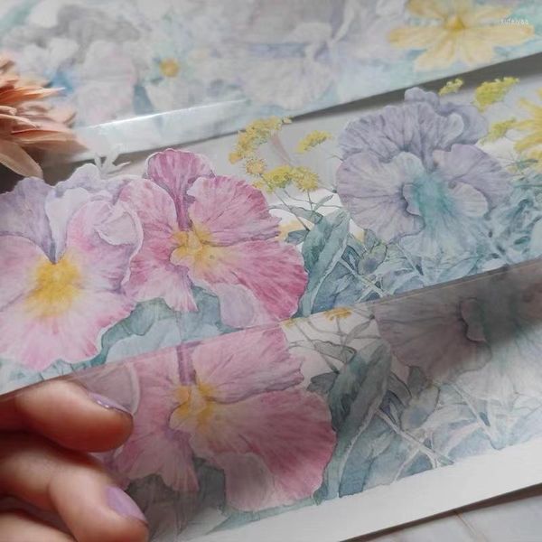 Cadeau cadeau Vintage Gladiolus Buissons à fleurs Washi PET Tape pour la fabrication de cartes DIY Scrapbooking Autocollant décoratif