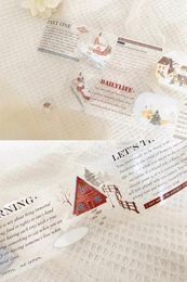 Geschenkwikkeling Vintage Little House English Words Washi Pet Tape for Planner Card Making Diy Scrapbooking Plan Decoratieve sticker