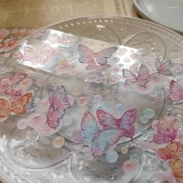 Regalos envolventes vintage encantador rosa dance dance mariposa cinta adhesiva de petín para hacer tarjetas de buceo de bricolaje pegatina decorativa decorativa