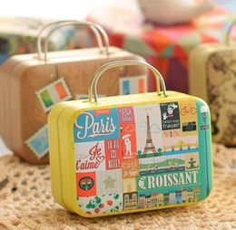 Geschenkwikkeling Vintage Metal Storage Box Wedding Party Candy Retro Suitcase Handtas kleine rechthoekige candychocolaatcontainer13755777