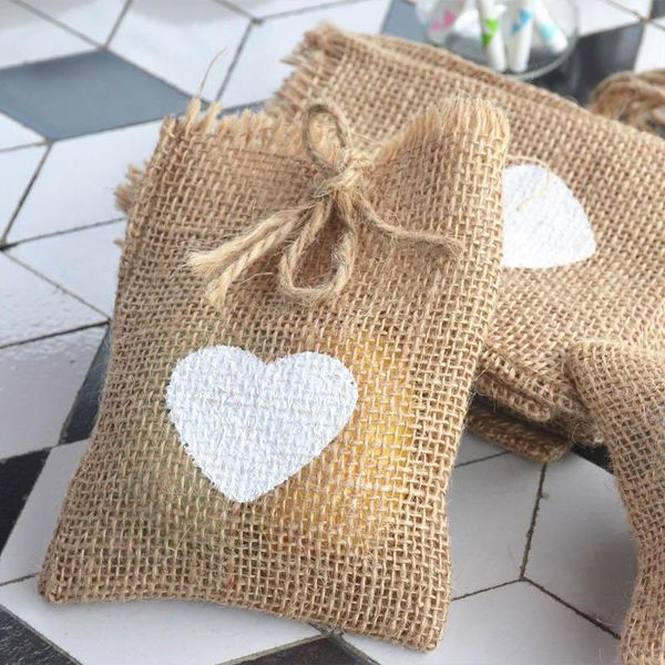Papel de regalo Vintage Natural arpillera cordón joyería bolsas de dulces bolsa de almacenamiento hogar boda fiesta caja yute BagGift