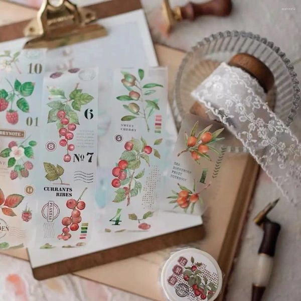 Envoltura de regalo Vintage Planta Fruta Washi Cinta PET para hacer tarjetas DIY Scrapbooking Etiqueta decorativa